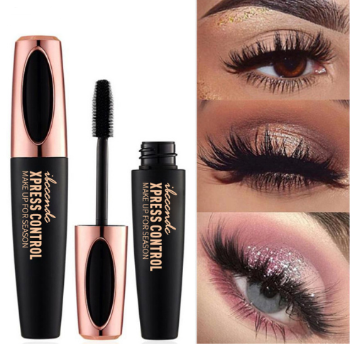 4D Mascara Lengthening Waterproof Eye Mascara With Silk Fibers Brush