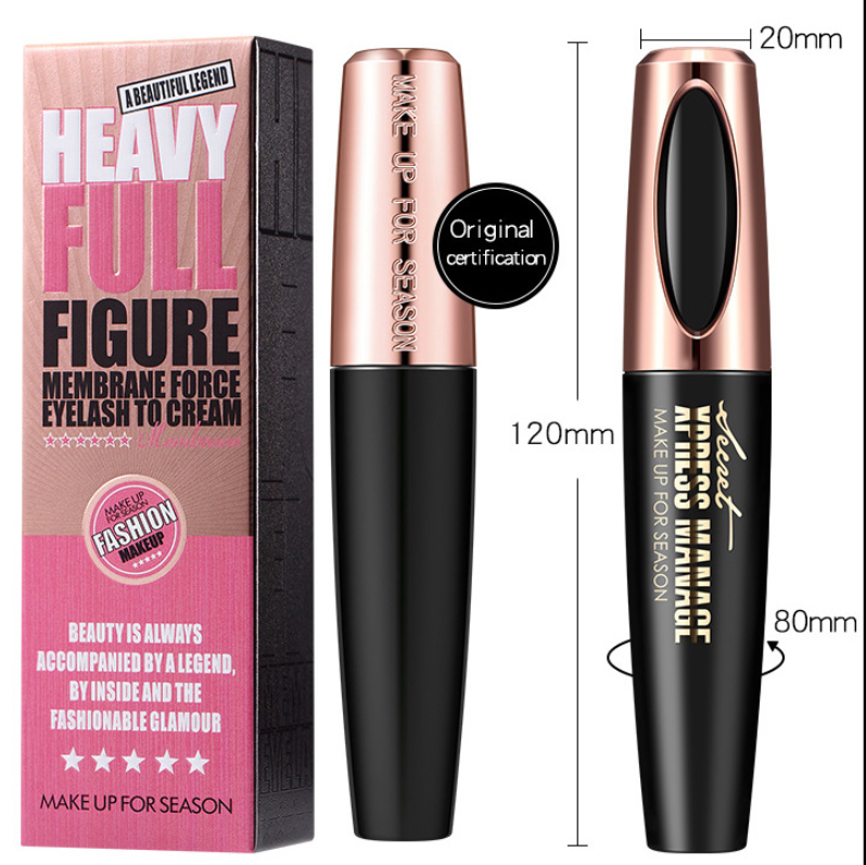 4D Mascara Lengthening Waterproof Eye Mascara With Silk Fibers Brush