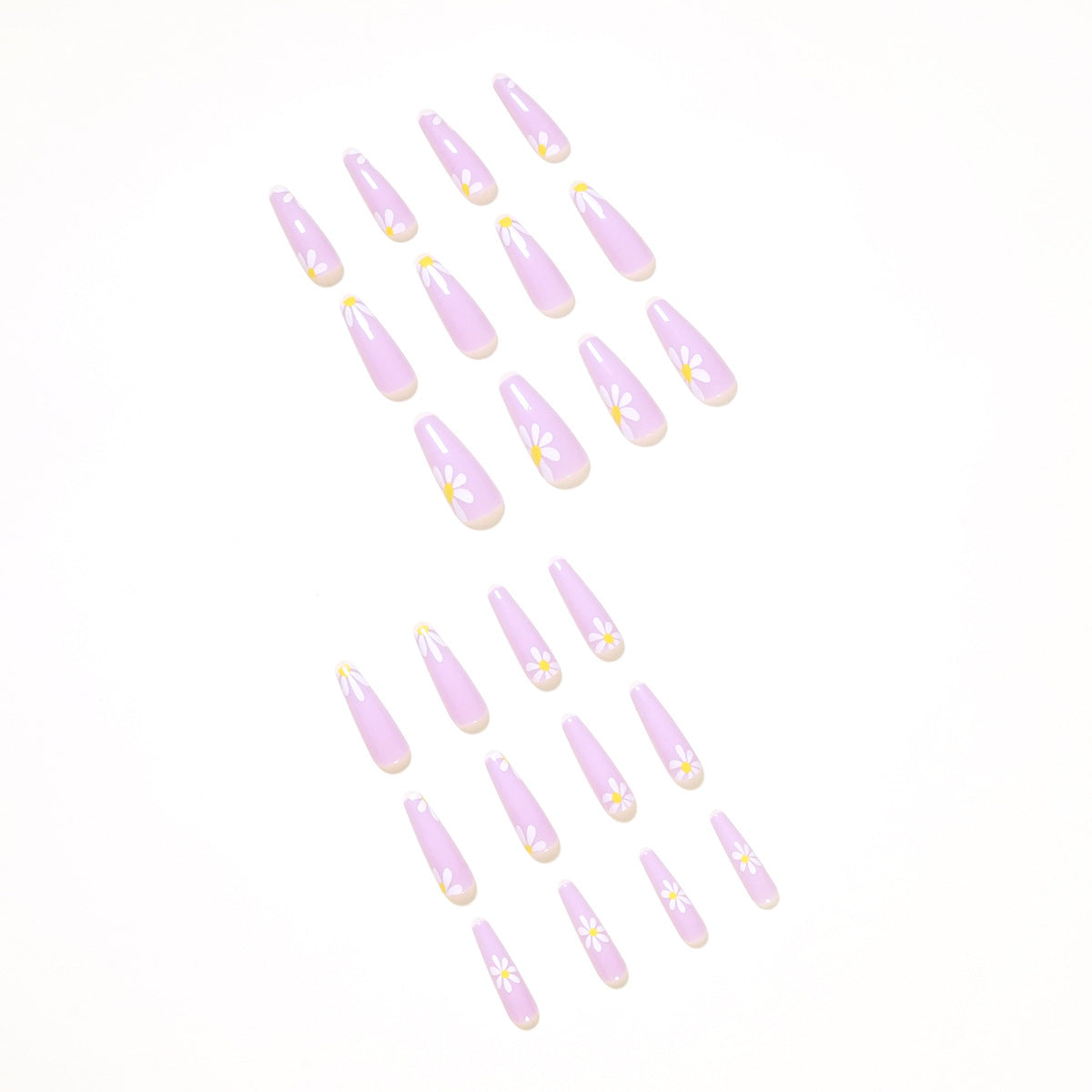 Long Pastoral Style Nails 24 Pieces
