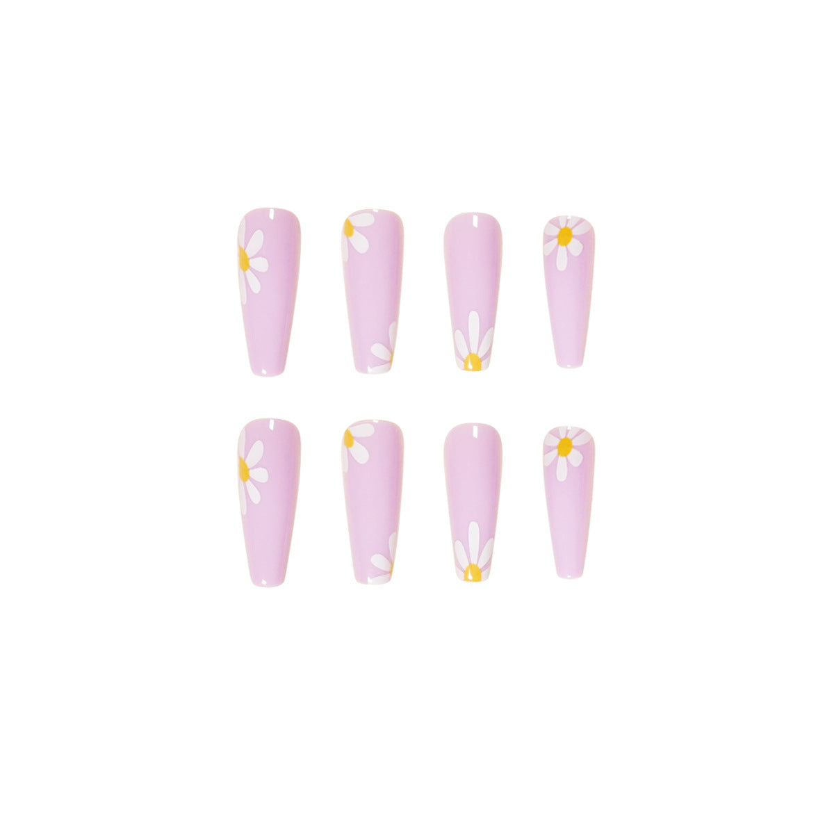 Long Pastoral Style Nails 24 Pieces