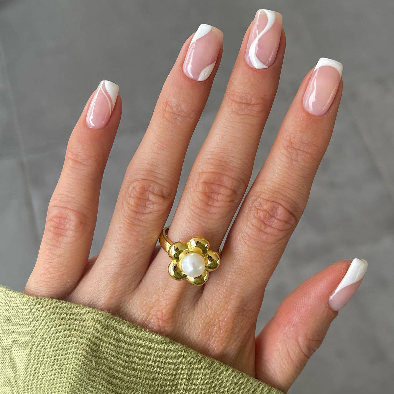 French Short White Finished Nails