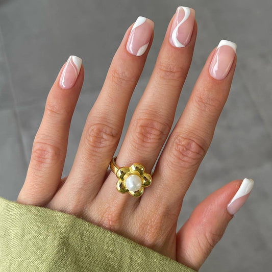 French Short White Finished Nails