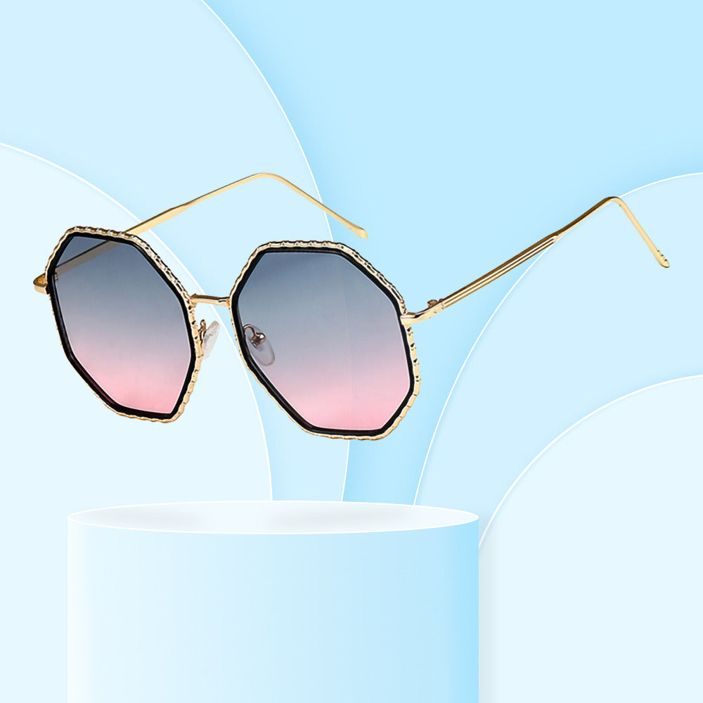 Ladies Polygon Irregular Gradient Sunglasses