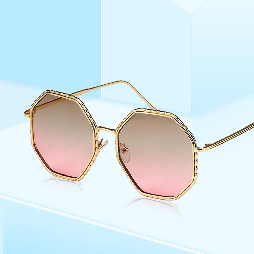 Ladies Polygon Irregular Gradient Sunglasses