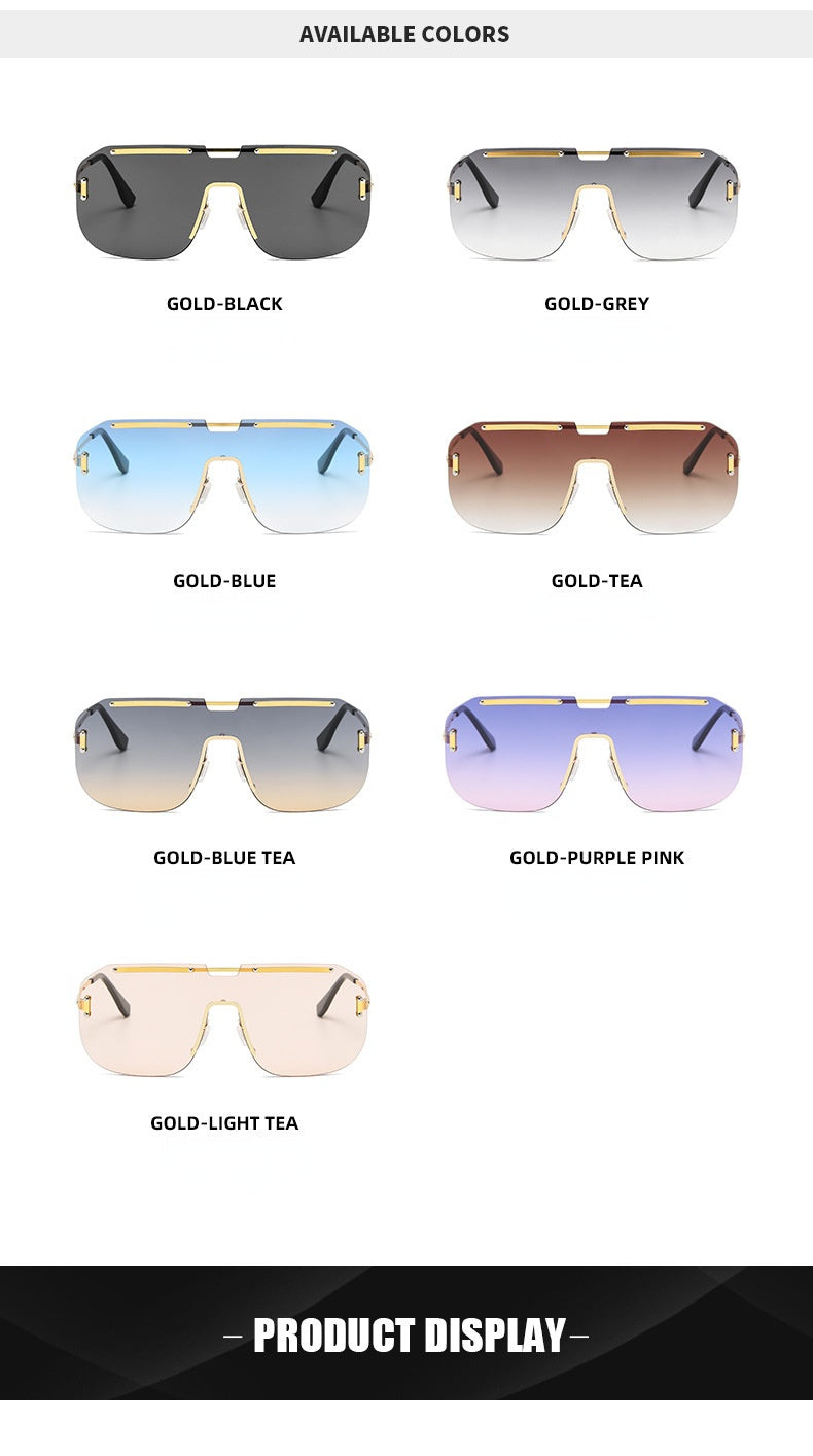 Fashion Rimless Square Sunglasses Women Glasses Retro Sunglass Men Windproof Eyewear UV400 Sun Glass Gradient Shades