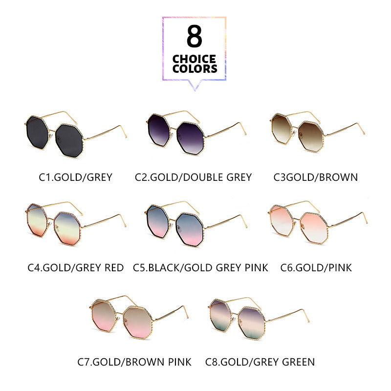Ladies Polygon Irregular Gradient Sunglasses