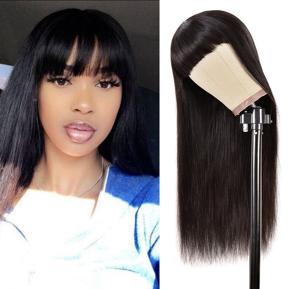 New Arrival Straight Qi Bangs Lace Front Wig