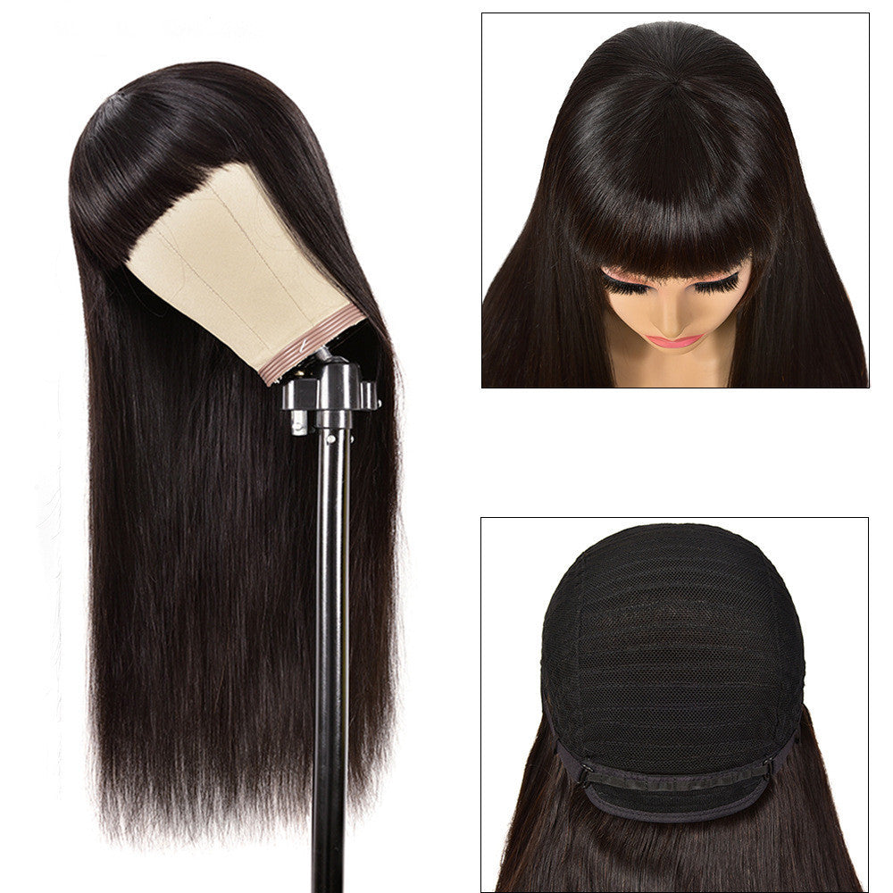 New Arrival Straight Qi Bangs Lace Front Wig