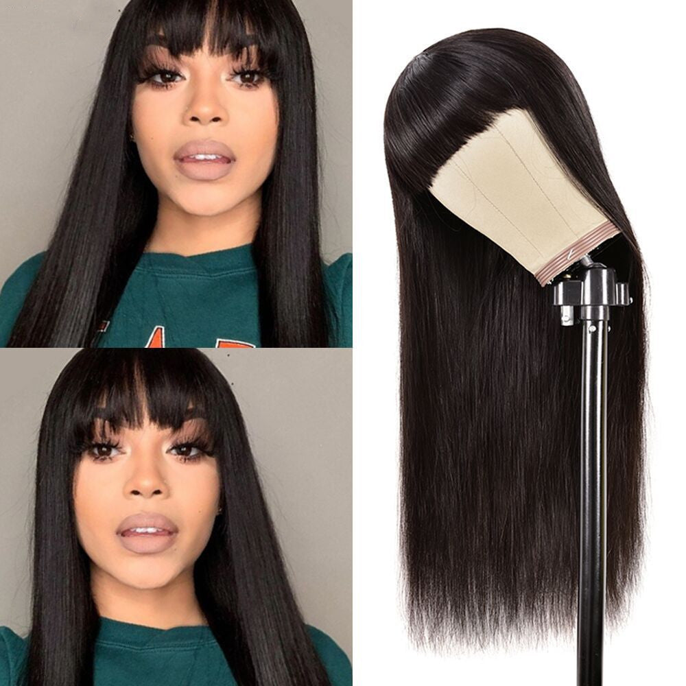 New Arrival Straight Qi Bangs Lace Front Wig