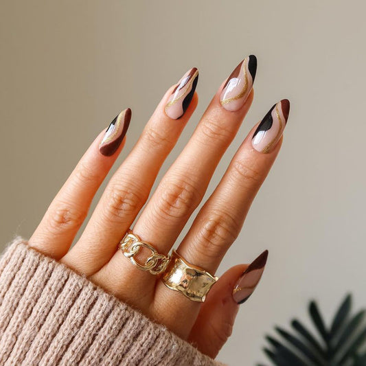 Multi Color Pointed Nails
